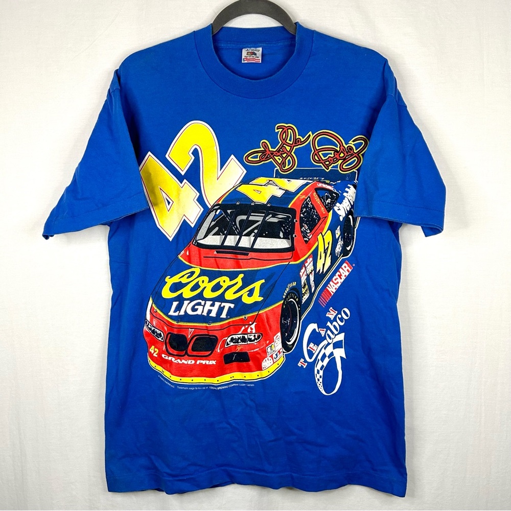 Vintage Kyle Petty NASCAR Racing Graphic T Shirt Size Large USA Made Sabco Coors